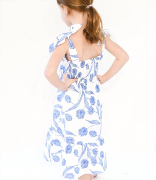NEW EMILY MCCARTHY mini maxi dress in white/blue - Picture 3 of 4